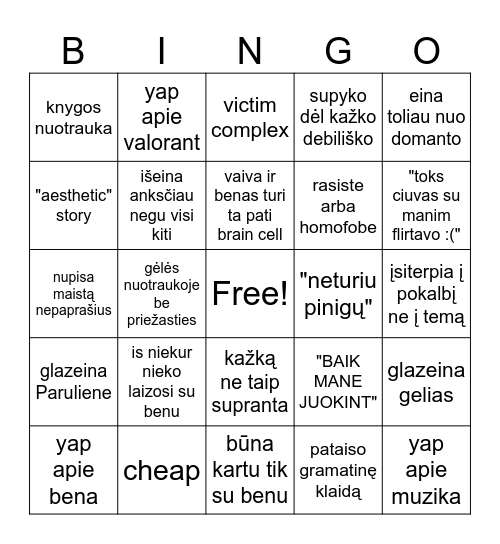 Vaiva Bingo Card
