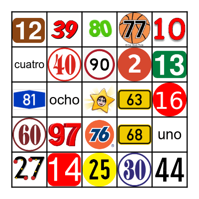 P2 - Los Numeros 1-100 Bingo Card