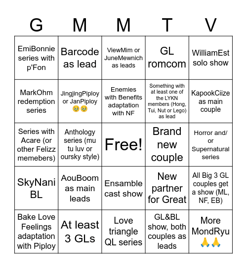 GMMTV2026 Bingo Card