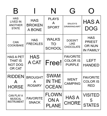 FIND SOMEONE WHO... Bingo Card
