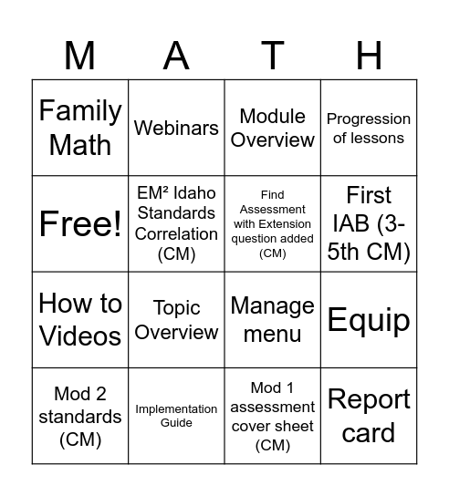 EM2 DIGITAL DIVE Bingo Card