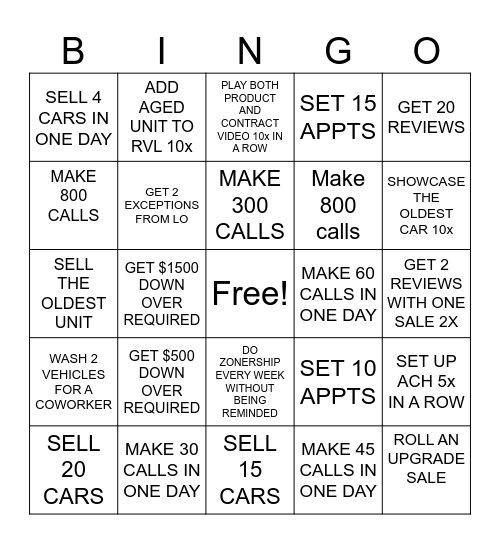 DT WAY BINGO Card