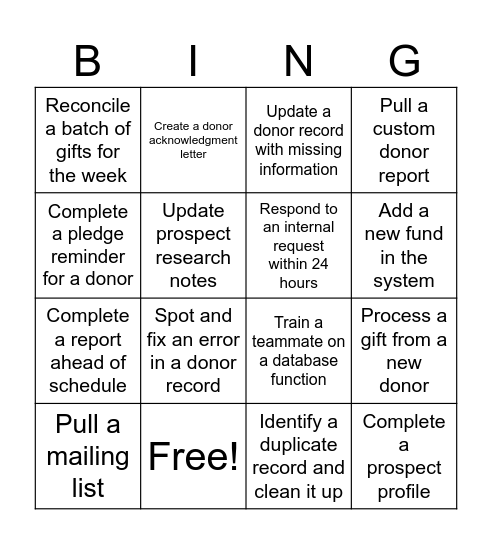 Bingo Card