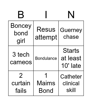 Bames nond Bingo Card