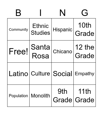 Bingo Card