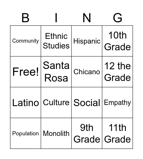 Bingo Card