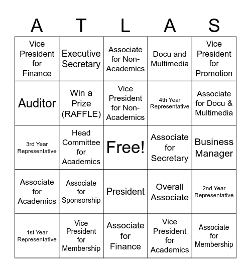 FLYING CARPET, BINGO RIDE Bingo Card