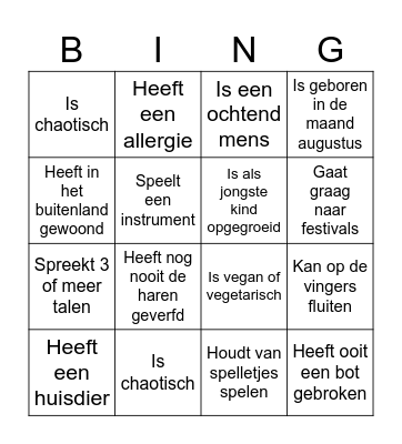 Feestje! Bingo Card