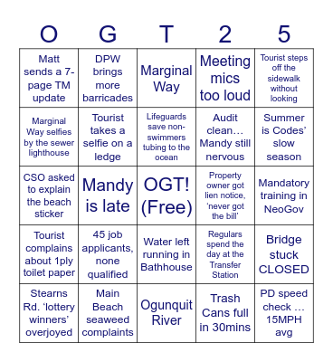 Employee Appreciation Bingo Card