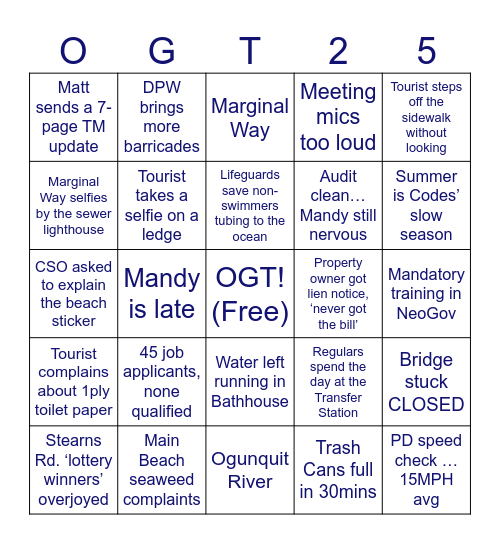 Employee Appreciation Bingo Card