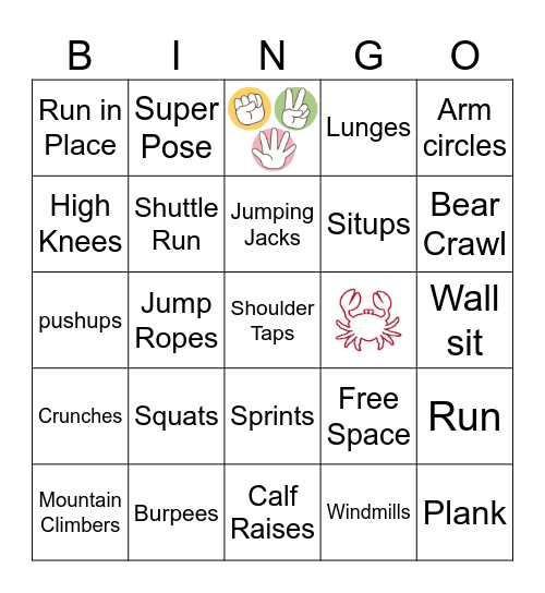 PE Bingo Card