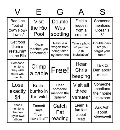BlackStar Bingo Card