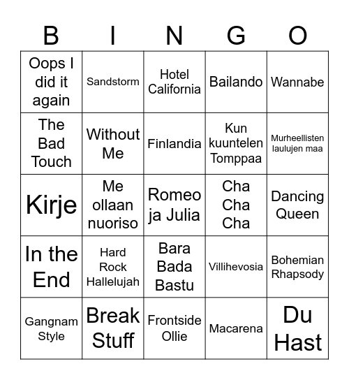 MÖKKIBINGO Card