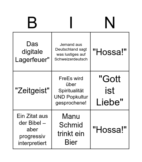 Schöner Glaubens: RefLab Podcast Festival Guerilla Bingo Card
