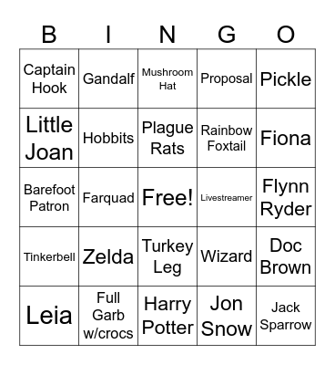 Faire Bingo Card
