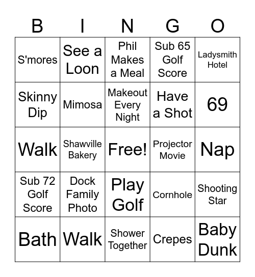 Crescent Moon Cottage Bingo Card