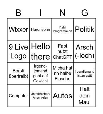 P&P Bingo Card