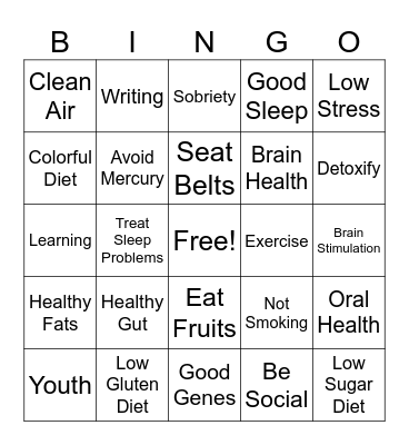 Dementia Bingo Card