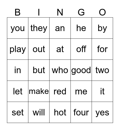 BINGO Card