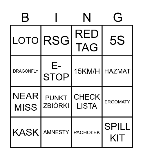 REFRESH INSTRUKTORSKI Bingo Card
