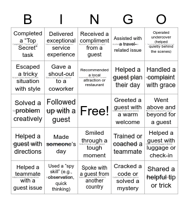 Customer Service Week: Mission Possible Bingo Card