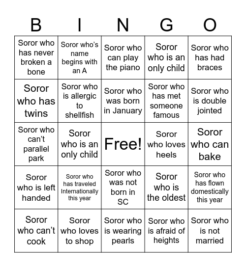 Sisterhood at Sky Bingo💕💚 Bingo Card