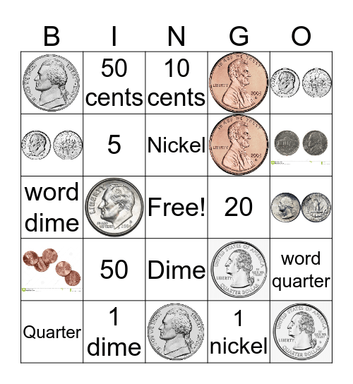 Coins Bingo Card