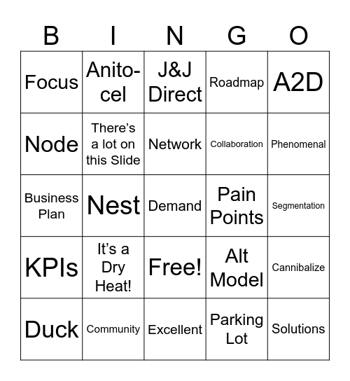 POA Buzzword Bingo! Bingo Card