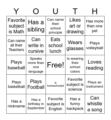 Find someone who... Back to school!!! Bingo Card