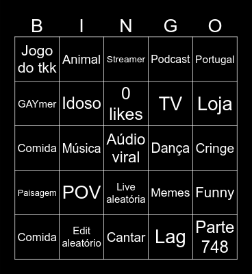 TIKTOK BINGO Card