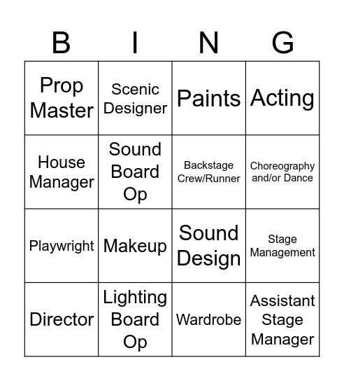 ACT Bingo Card