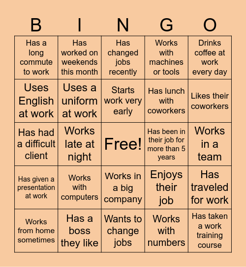 FIND SOMEWHO AML Bingo Card