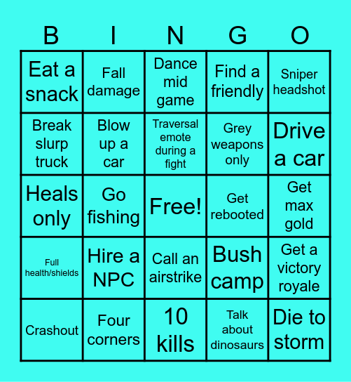 Moon’s Bingoooo Bingo Card