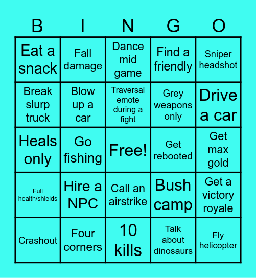 Moon’s Bingoooo Bingo Card