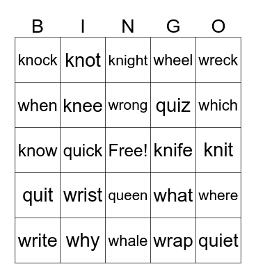 Phonics Bingo! Bingo Card
