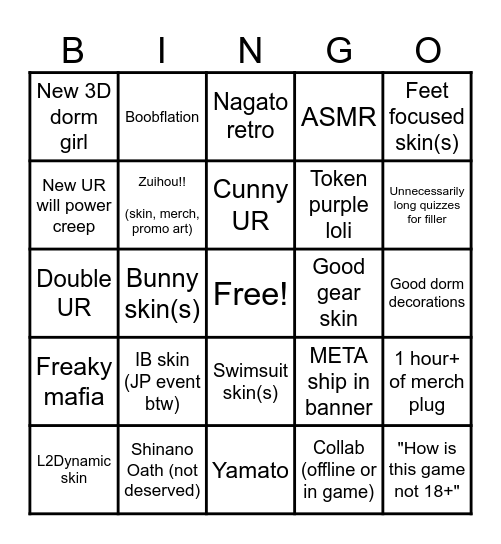 AL anniv predictions Bingo Card