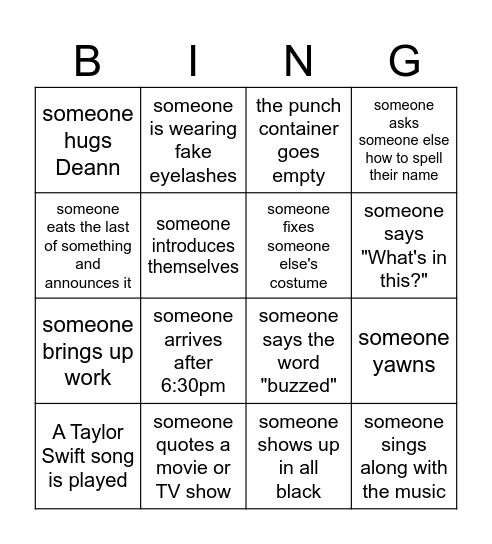 Sugar Skull Soiree Bingo Card