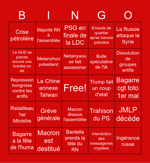 2025 Bingo Card