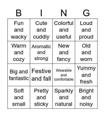 Birthday shopping Bingo Card
