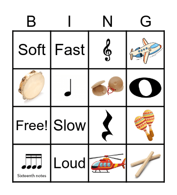 Music Bingo Card