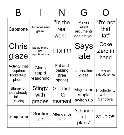 Sandoval Bingo Card