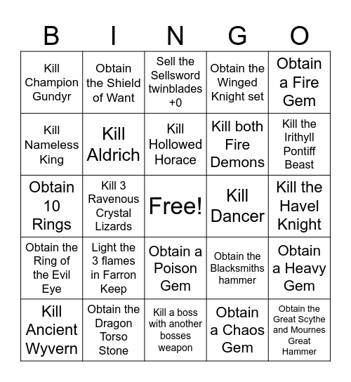 DS3 Bingo Card