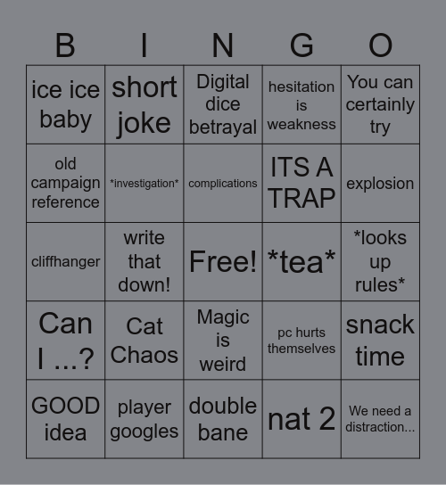 The Cursed Bingo Card
