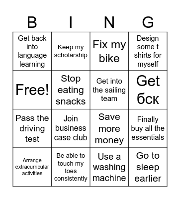 Autumn bucket list Bingo Card