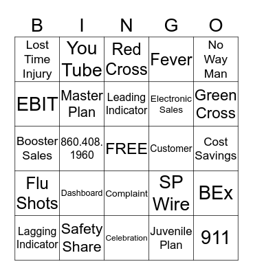 November All Hands Meeting Bingo Card
