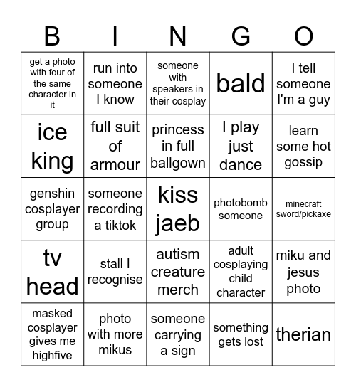ultra mega convention bingo Card