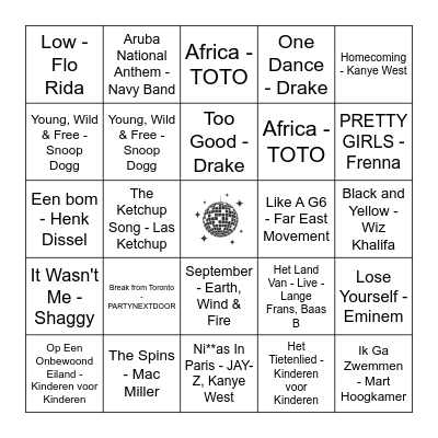 Lynn's Muziekbingo! Bingo Card