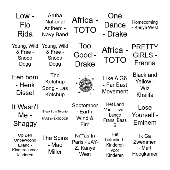 Lynn's Muziekbingo! Bingo Card