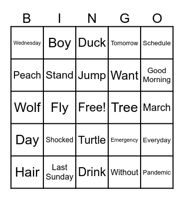 ASL Bingo Card