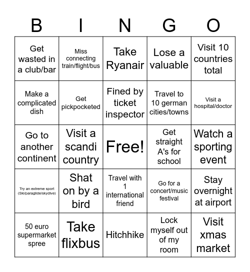 Exchange Bingo Card